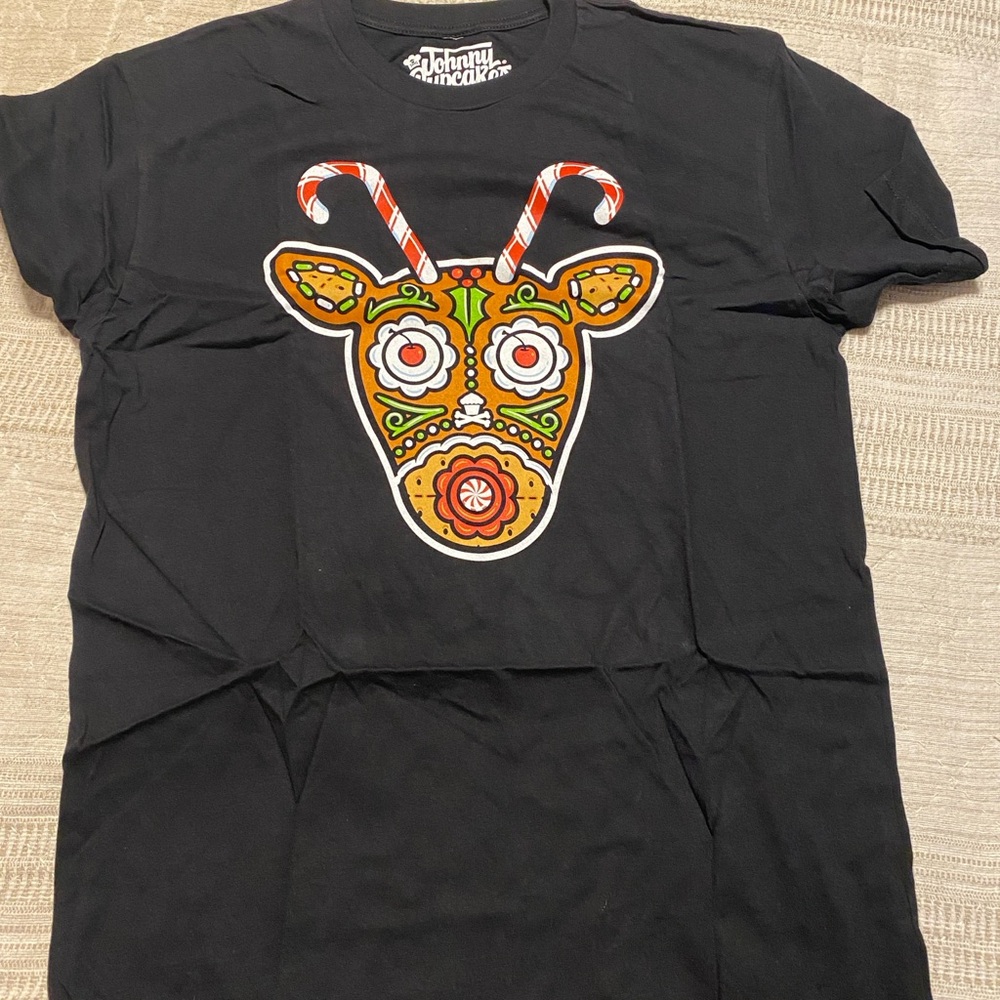 Johnny Cupcakes T-Shirt with Festive Reindeer Design
